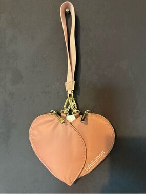 lululemon athletica Heart-Shaped Wristlet in Dusty Rose with Gold Hardware